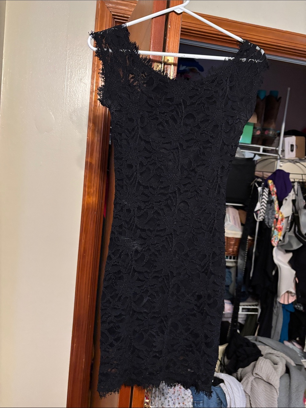 Wendye Chaitin Black Lace Midi Dress